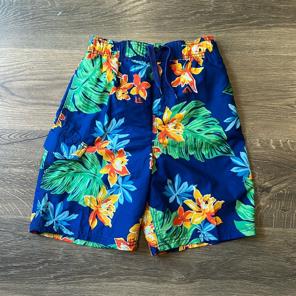 Kanu Surf Blue and Green Board Shorts Vibrant Tropical Design